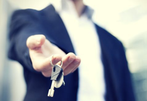 Sales career holding car keys