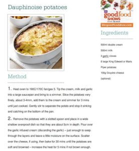 Dauphinoise potato recipe